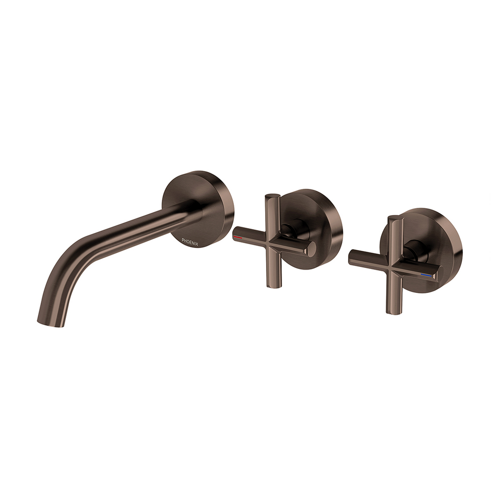 Phoenix Vivid Slimline Plus 180mm Wall Basin/Bath Hostess Set - LF Brushed Bronze