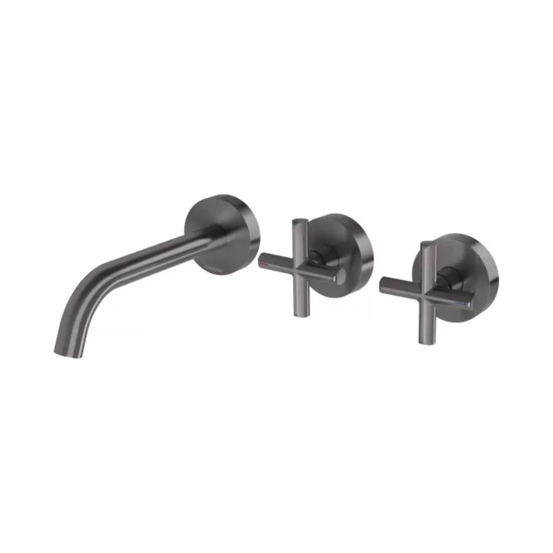 Phoenix Vivid Slimline Plus Wall Basin/Bath Hostess Set 180mm Outlet - Brushed Carbon - 119-1125-31