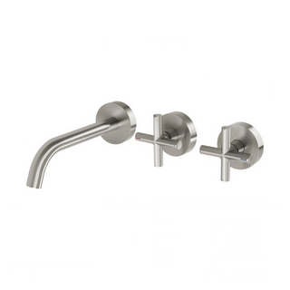 Phoenix Vivid Slimline Plus Wall Basin/Bath Hostess Set 180mm Outlet - LF Brushed Nickel - 119-1125-40-1