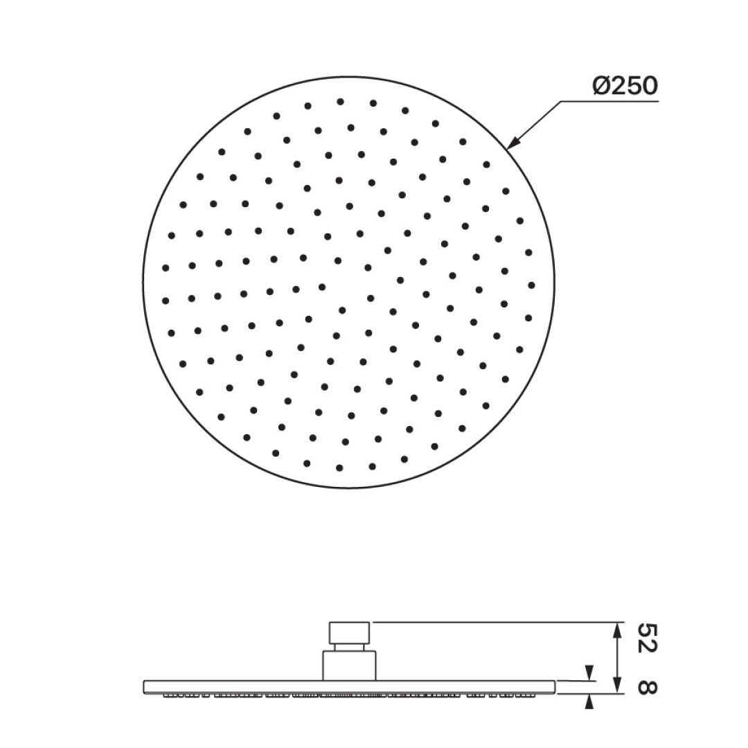 Mixx Matcha Brass 250mm Shower Head - Chrome - 11RSH05CL
