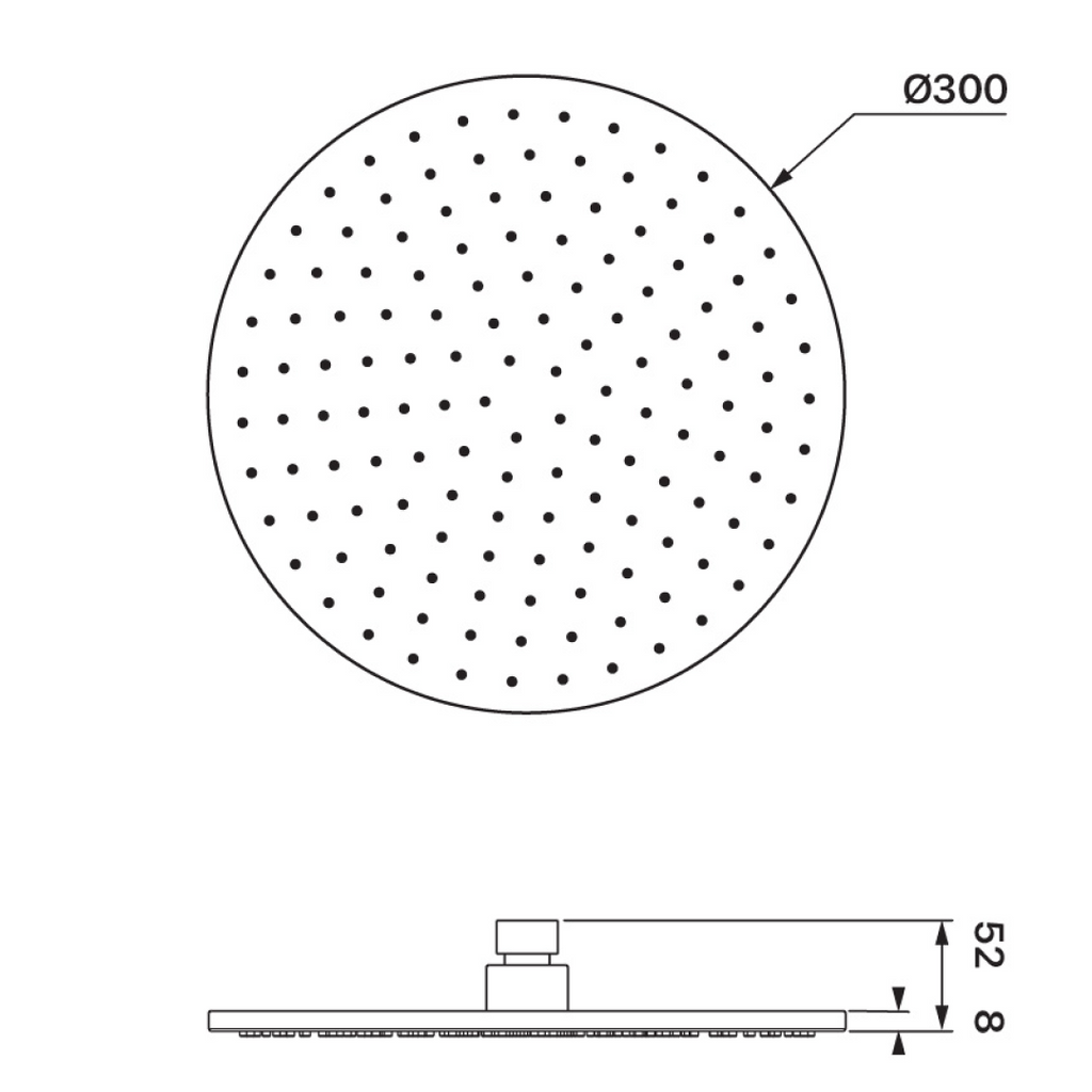 Mixx Matcha Brass 300mm Shower Head - Gun Metal - 11RSH06GL