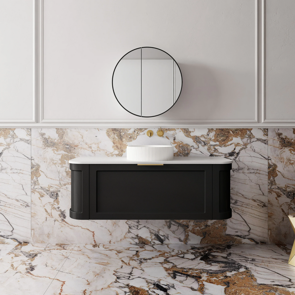 Cassa Design Westminster 1200mm Wall Hung Vanity Matte Black - WES1200MB