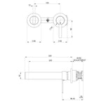 Phoenix Lexi MKII SwitchMix Wall Bath Mixer Set 200mm (Includes In-Wall Body) - LF Brushed Nickel - 123-2820-40