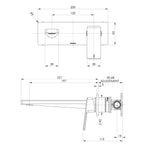 Phoenix Enviro316 Wall Basin / Bath Mixer Set 200mm - 316 Stainless Steel - 128-7810-51