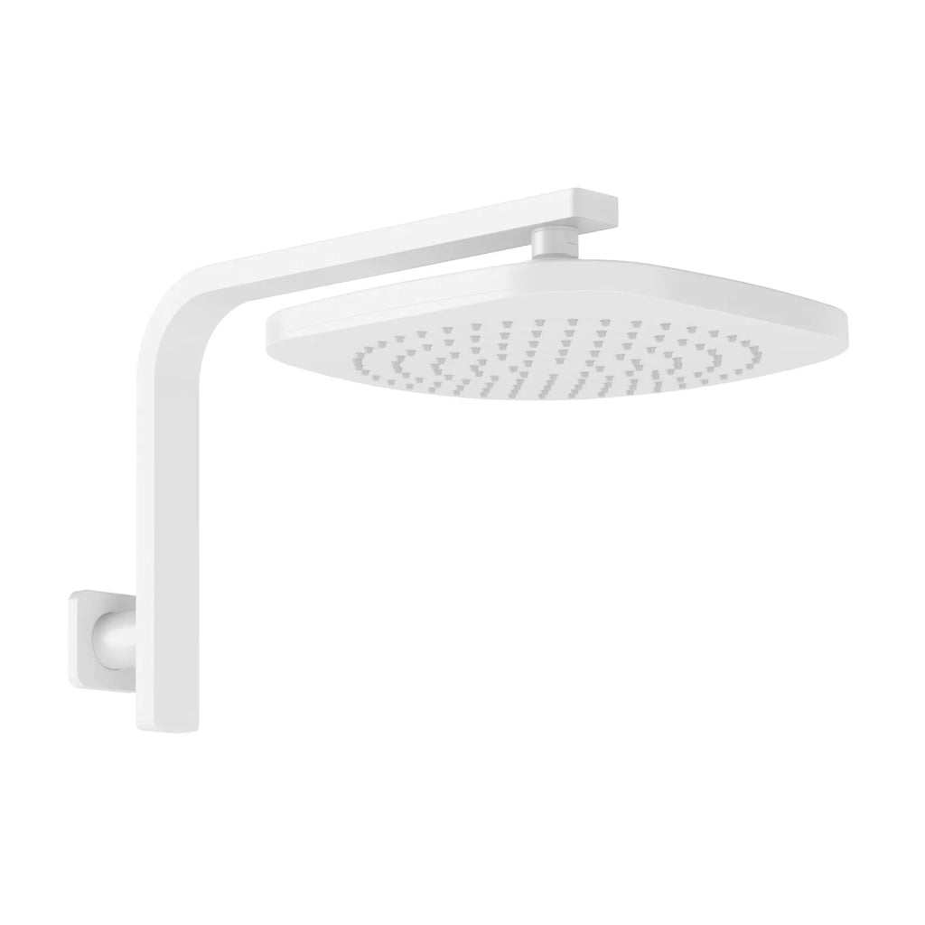 Phoenix Nuage High-Rise Shower Arm & Rose - Matte White - 129-5300-80