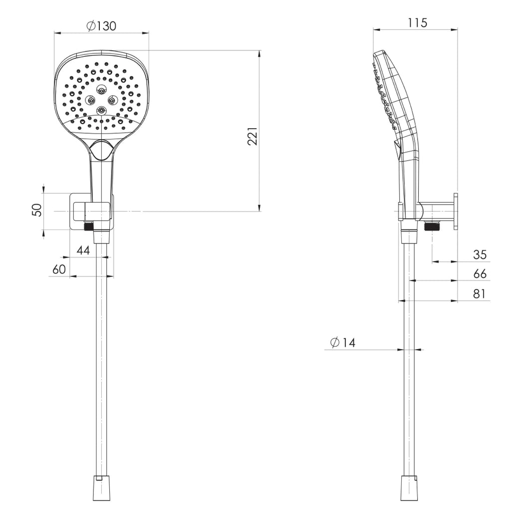 Phoenix Nuage Hand Shower - Brushed Carbon - 129-6630-31