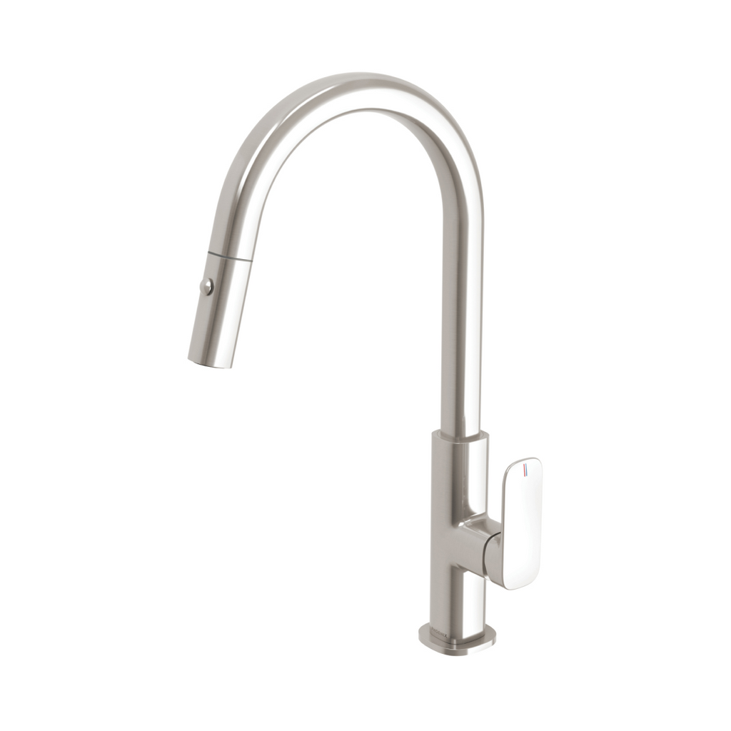 Phoenix Nuage Pull Out Sink Mixer 200mm - LF Brushed Nickel - 129-7105-40-1