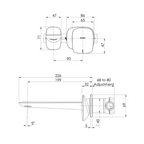Phoenix Nuage 200mm Wall Basin/Bath Mixer Set Includes In-Wall Body - LF Brushed Carbon - 129-7810-31-1