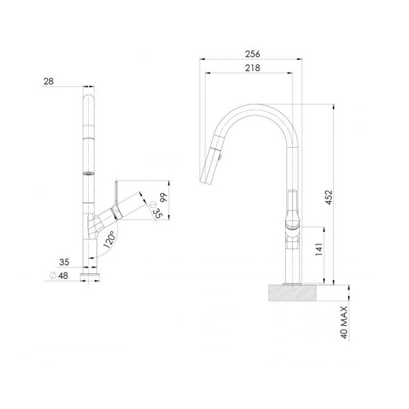 Phoenix Linq Pull Out Sink Mixer - LF 316 Stainless Steel