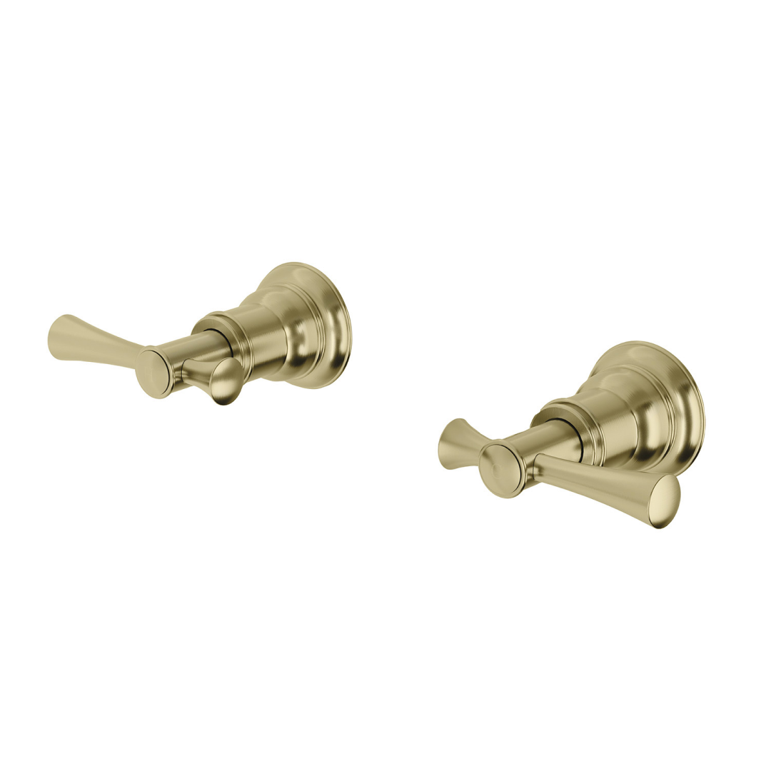 Phoenix Cromford Wall Top Assemblies 15mm Extended Spindles - LF Brushed Gold - 134-0670-12-1