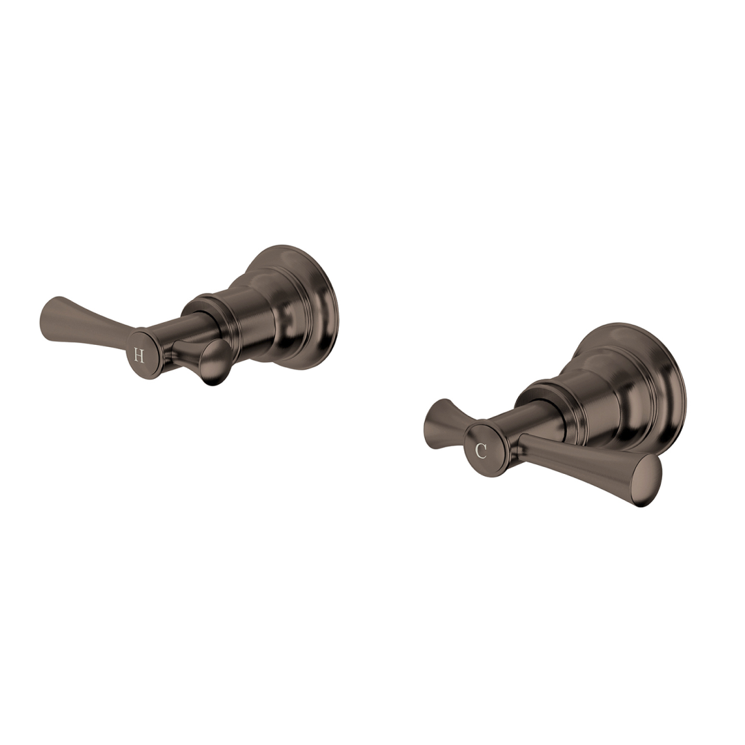 Phoenix Cromford Wall Top Assemblies 15mm Extended Spindles - LF Brushed Bronze