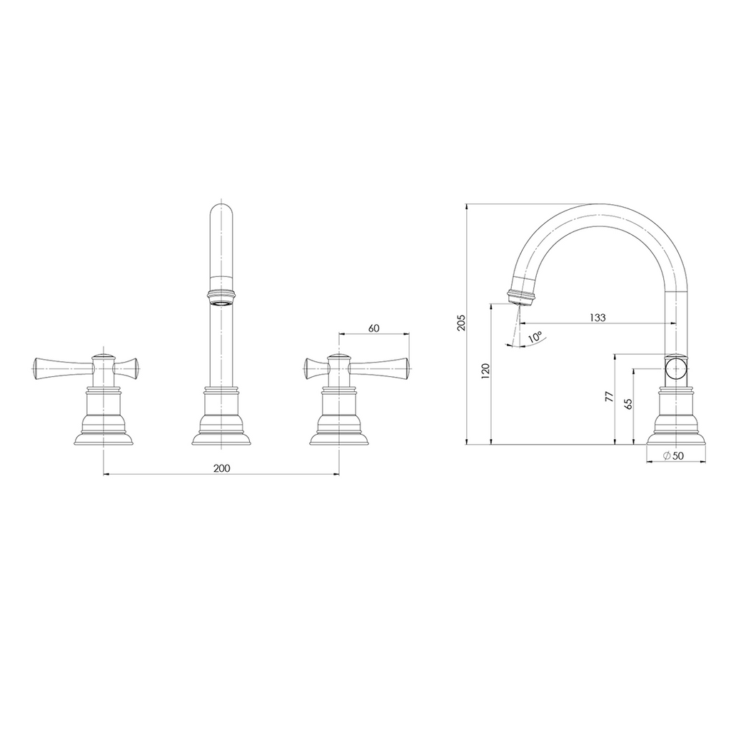 Phoenix Cromford Basin Set - LF Brushed Bronze