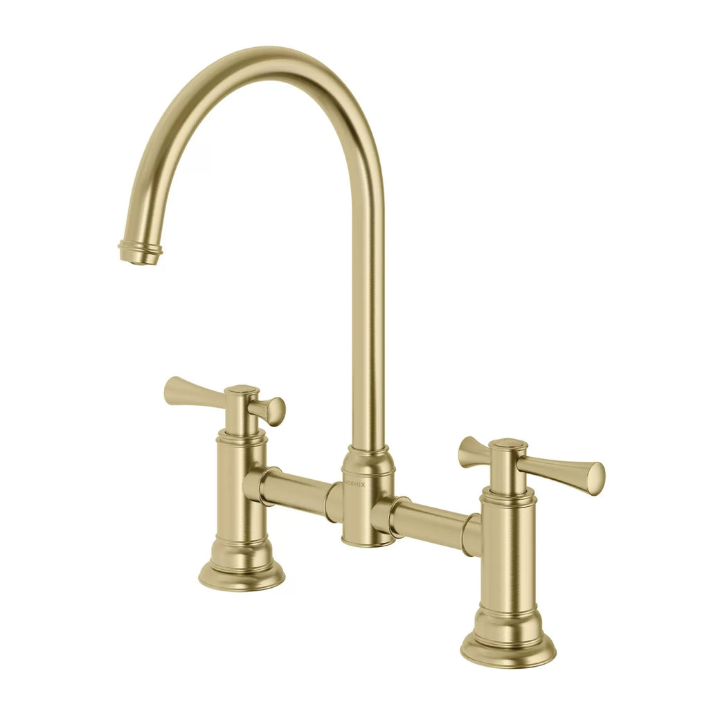 Phoenix Cromford Exposed Sink Tap Set - LF Brushed Gold - 134-1070-12-1