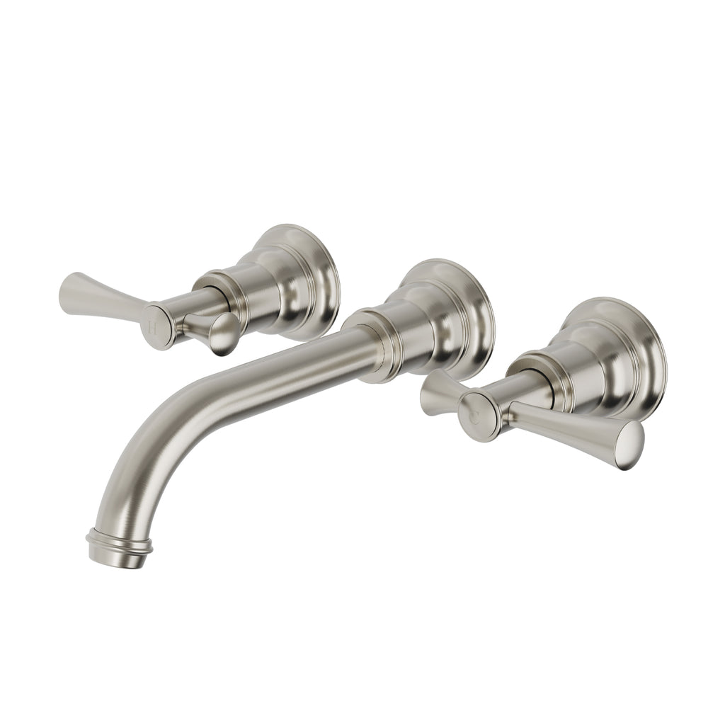 Phoenix Cromford Basin/Bath Wall Tap Set - LF Brushed Nickel - 134-1126-40-1