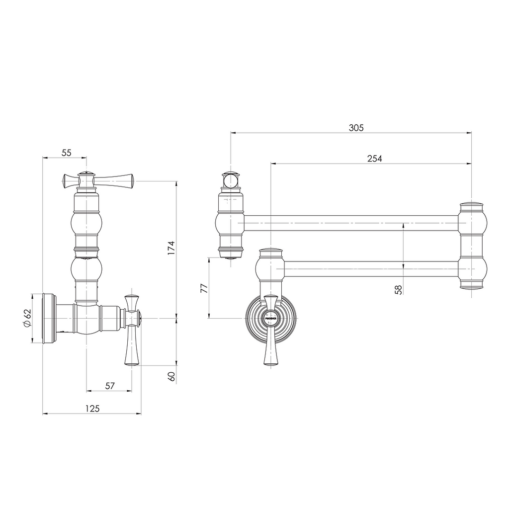 Phoenix Cromford Pot Filler - LF Brushed Bronze