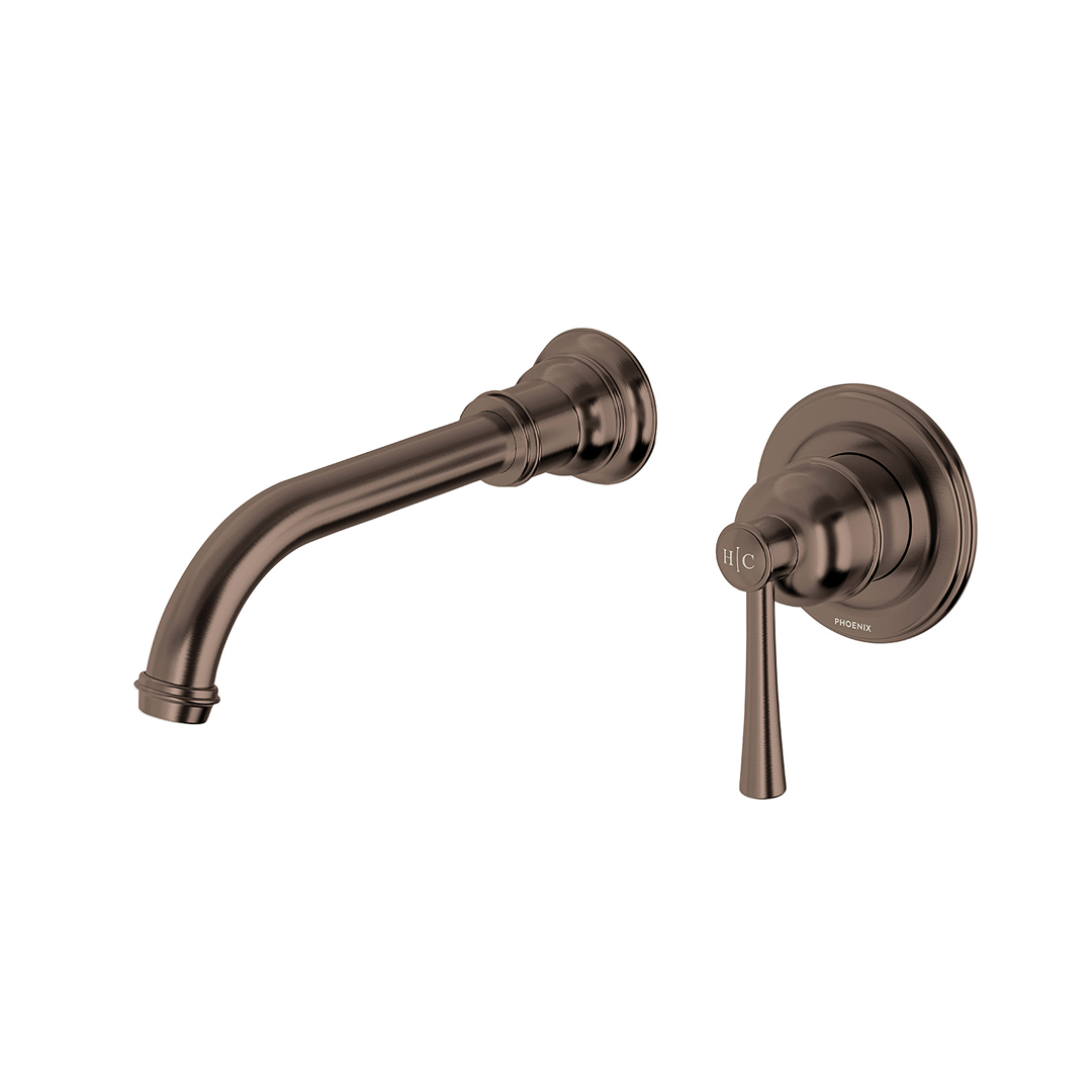Phoenix Cromford SwitchMix 180mm Wall Basin/Bath Mixer Set (Includes In-Wall Body) - LF Brushed Bronze