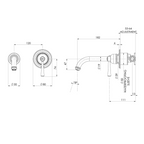 Phoenix Cromford SwitchMix 180mm Wall Basin/Bath Mixer Set (Includes In-Wall Body) - LF Brushed Bronze