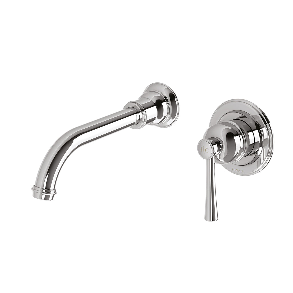 Phoenix Cromford SwitchMix Wall Basin Mixer Set 200mm Trim Only - LF Chrome - 134-2812-00-1