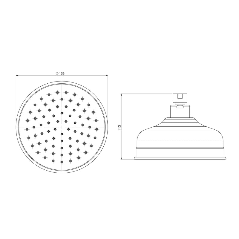 Phoenix Cromford Shower Rose - Matte Black