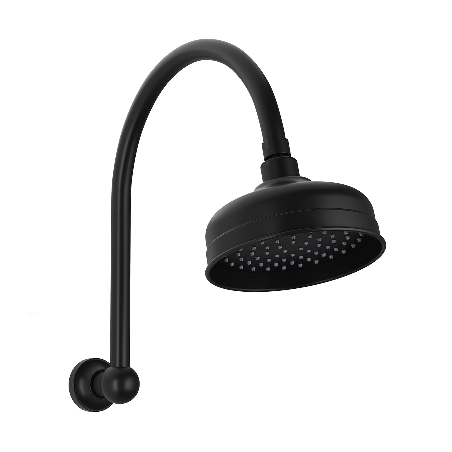 Phoenix Cromford High-Rise Shower Arm & Rose - Matte Black - 134-5300-10