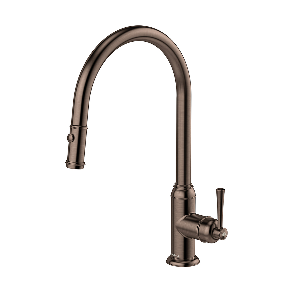 Phoenix Cromford 230mm Pull Out Sink Mixer - LF Brushed Bronze