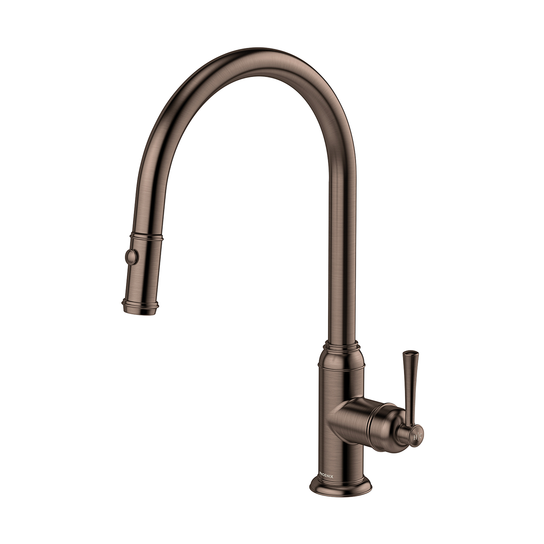 Phoenix Cromford 230mm Pull Out Sink Mixer - LF Brushed Bronze