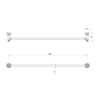 Phoenix Cromford 800mm Single Towel Rail - Brushed Bronze