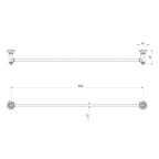 Phoenix Cromford Single Towel Rail 800mm - Chrome - 134-8030-00