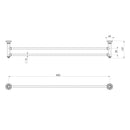 Phoenix Cromford Double Towel Rail 800mm - Matte Black