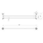 Phoenix Cromford Double Towel Rail 800mm - Chrome - 134-8130-00
