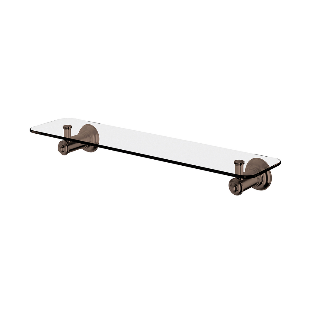Phoenix Cromford 450mm Glass Shelf - Brushed Bronze