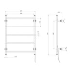 Phoenix 240V Cromford Heated Towel Ladder 55 x 75 - Brushed Gold - 134-8750-12