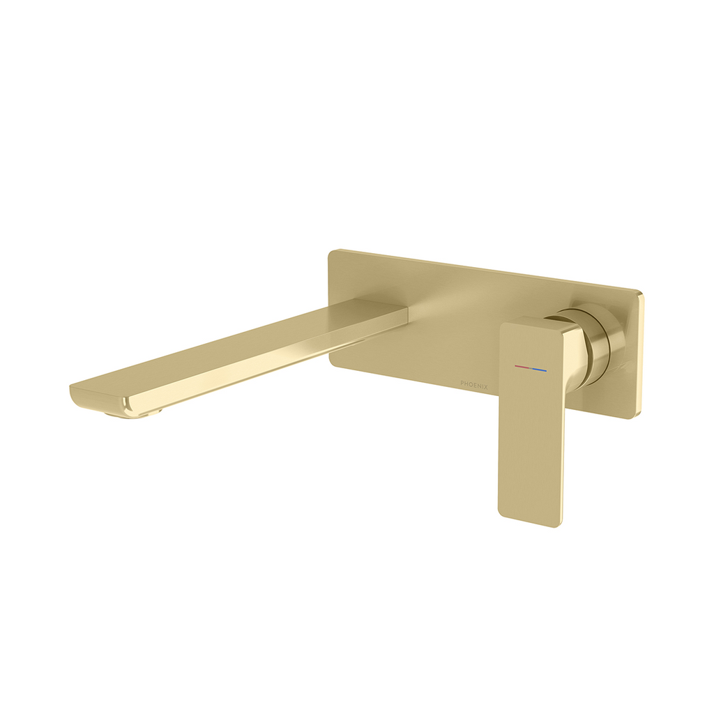 Phoenix Gloss MKII SwitchMix Wall Basin/Bath Mixer Set 200mm (Includes In-Wall Body) - LF Brushed Gold 135-2810-12-1