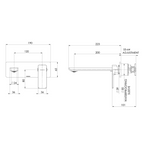 Phoenix Gloss MKII SwitchMix Wall Basin/Bath Mixer Set 200mm (Includes In-Wall Body) - LF Brushed Gold 135-2810-12-1