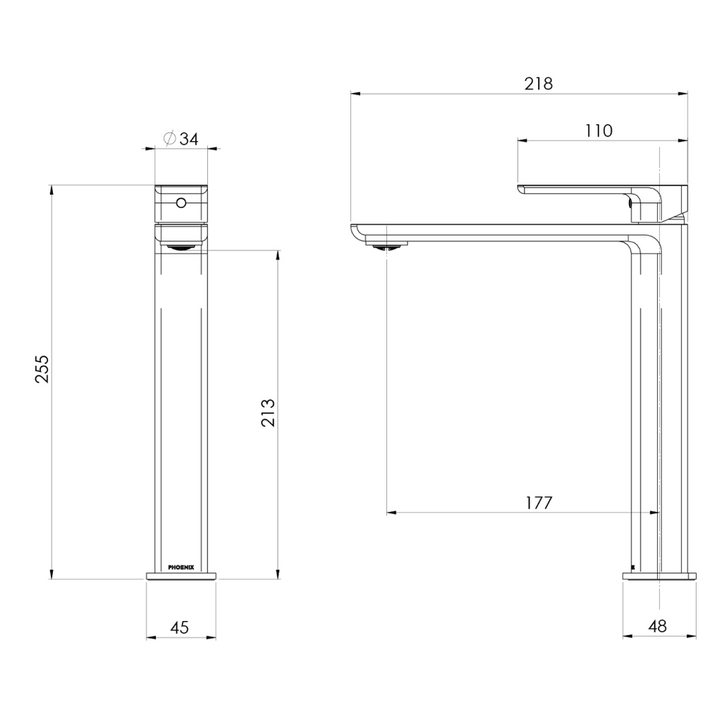 Phoenix Gloss MKII Vessel Mixer - LF Brushed Carbon - 135-7900-31-1