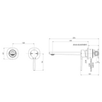 Phoenix Vask SwitchMix Wall Basin/Bath Mixer (Includes In-Wall Body) - LF Brushed Bronze
