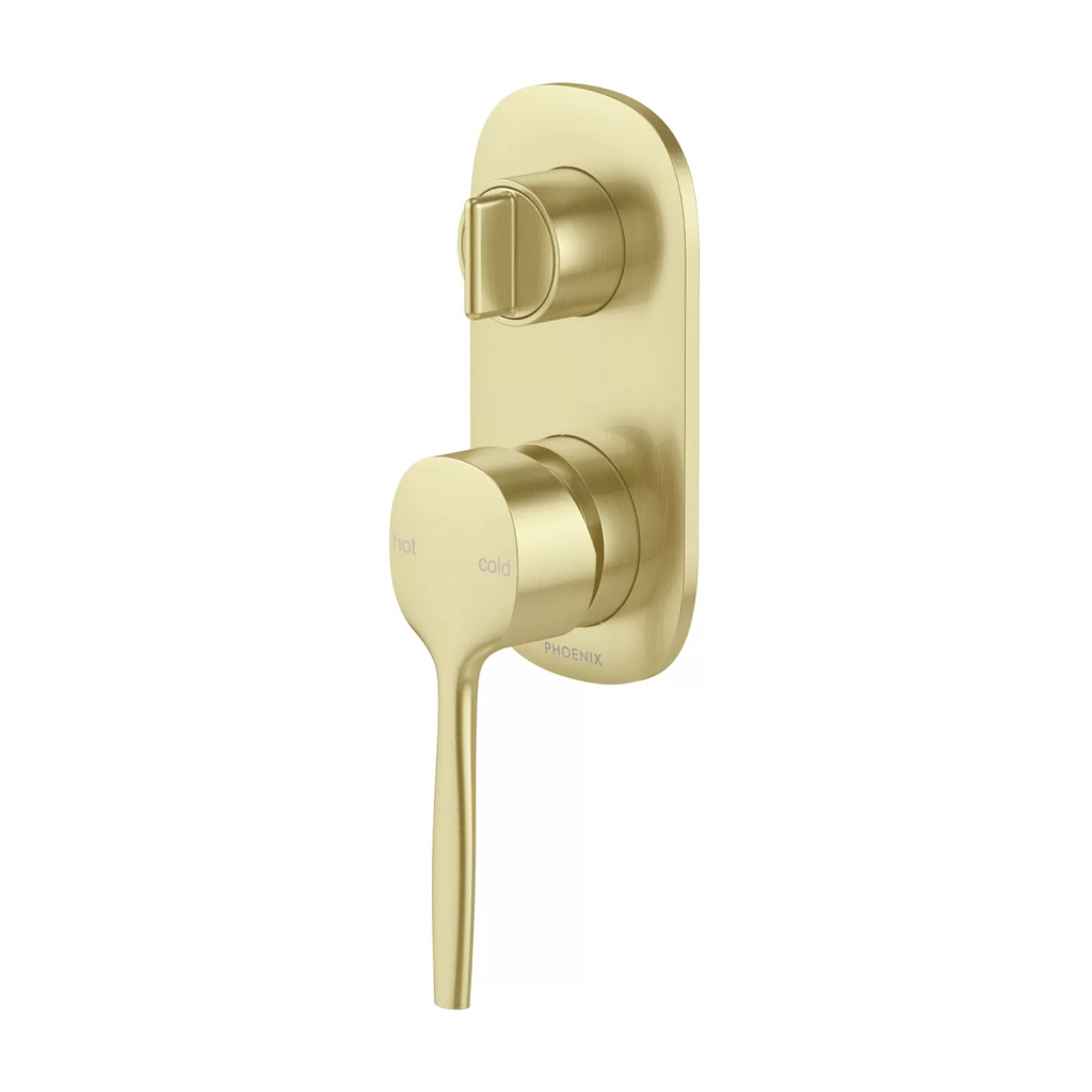 Phoenix Vask SwitchMix Shower Bath Diverter Wall Mixer (Includes In-Wall Body) - LF Brushed Gold - 139-2910-12-1