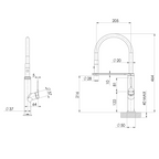 Phoenix Vask 200mm Flexible Hose Sink Mixer - LF Brushed Bronze