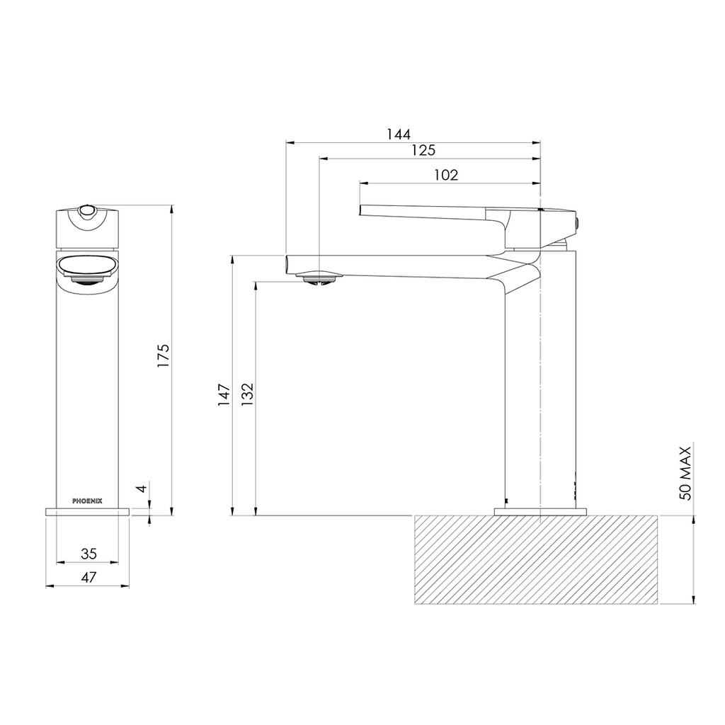 Phoenix Vask Basin Mixer - LF Brushed Bronze