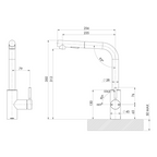 Phoenix Vivid MKII L-Shaped 230mm Pull Out Sink Mixer - LF Brushed Bronze