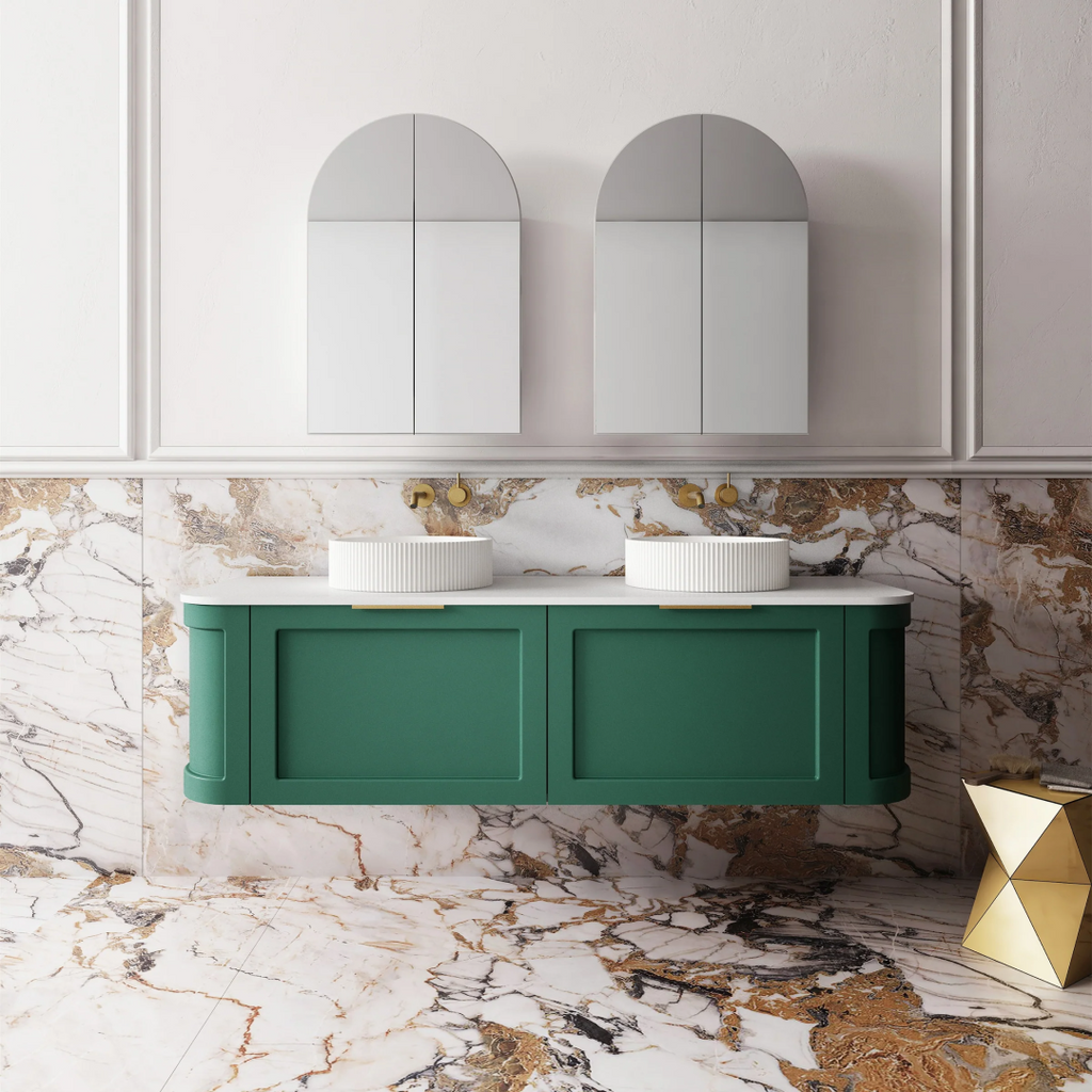 Cassa Design Westminster 1500mm Wall Hung Vanity Emerald Green - WES1500GN
