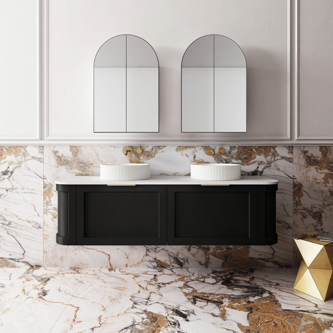 Cassa Design Westminster 1500mm Wall Hung Vanity Matte Black - WES1500MB
