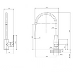 Phoenix Arlo 200mm Gooseneck Sink Mixer - LF Chrome - 151-7310-00-1