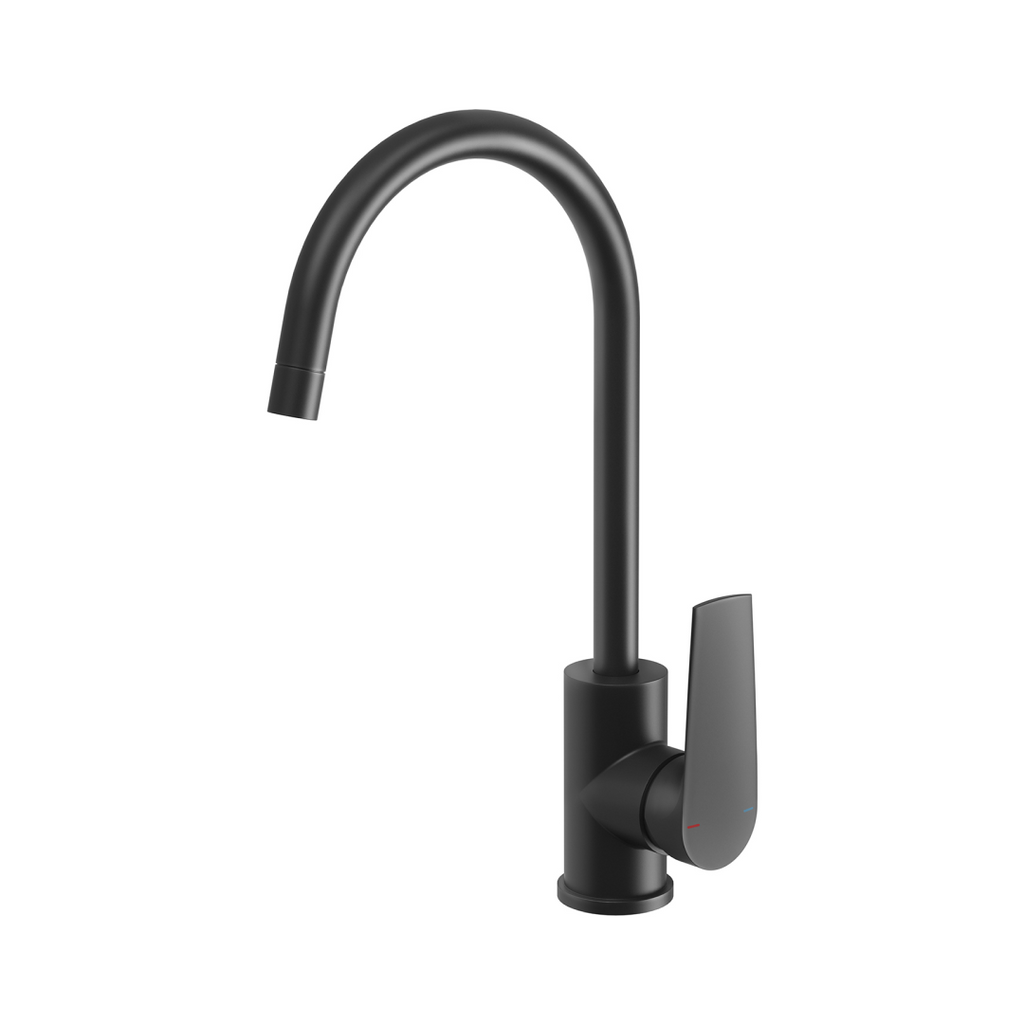 Phoenix Arlo 6 Star Gooseneck 200mm Sink Mixer - LF Matte Black - 151-7311-10-1
