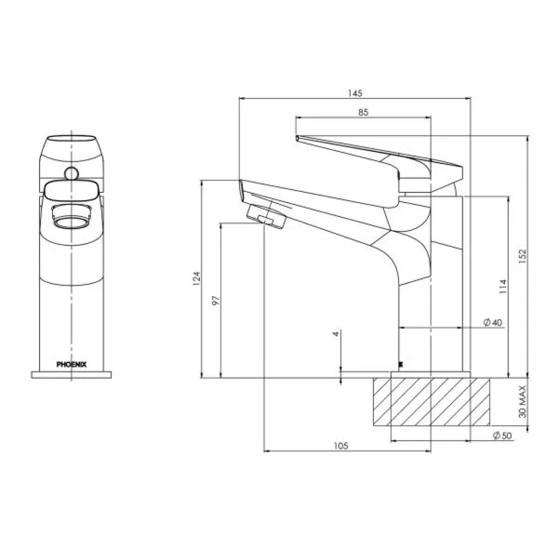 Phoenix Arlo Basin Mixer - Brushed Gold - 151-7700-12