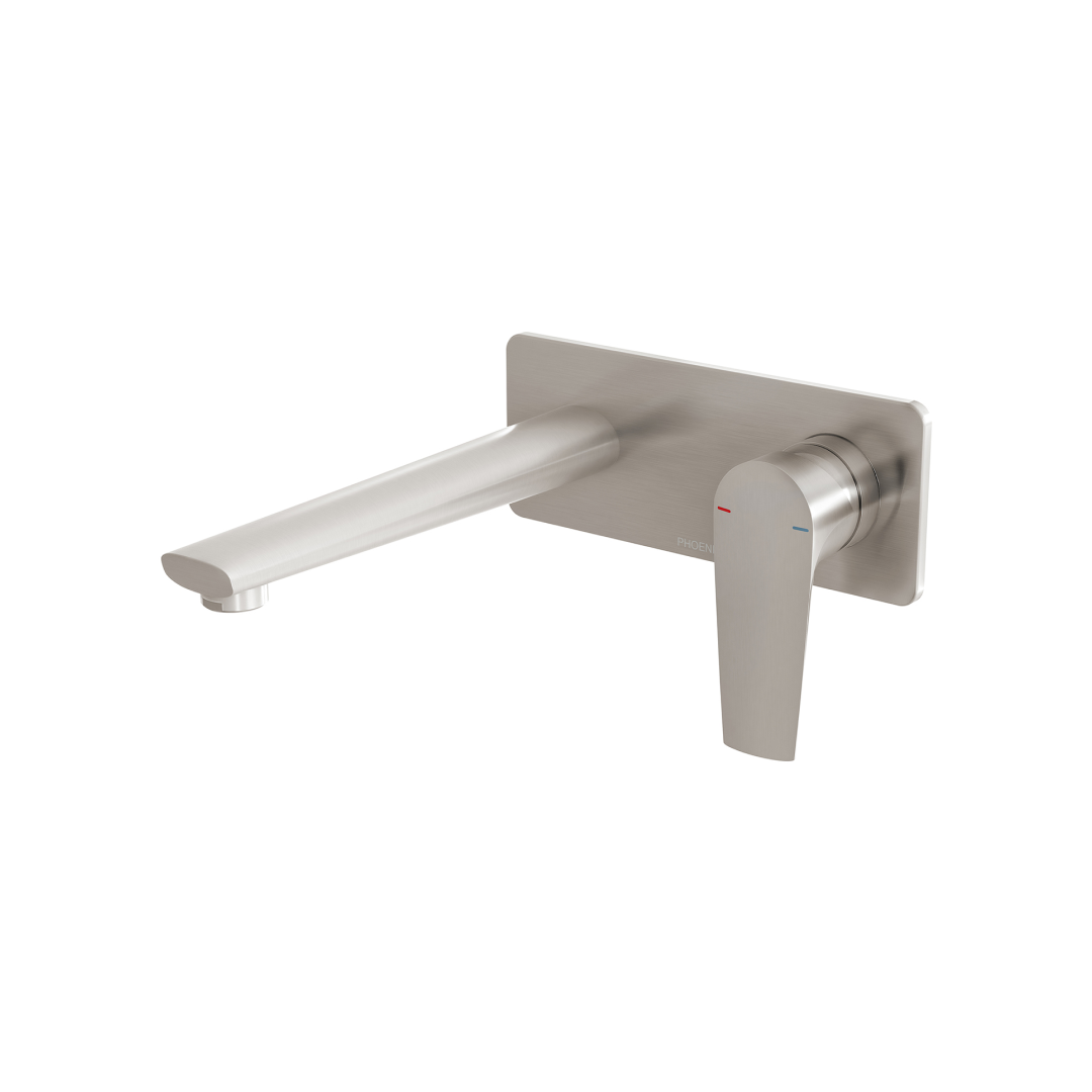 Phoenix Arlo Wall Basin/Bath Mixer Set 6 Star 200mm Trim Kit Only (Body Extra) - LF Brushed Nickel - 151-7815-40-1