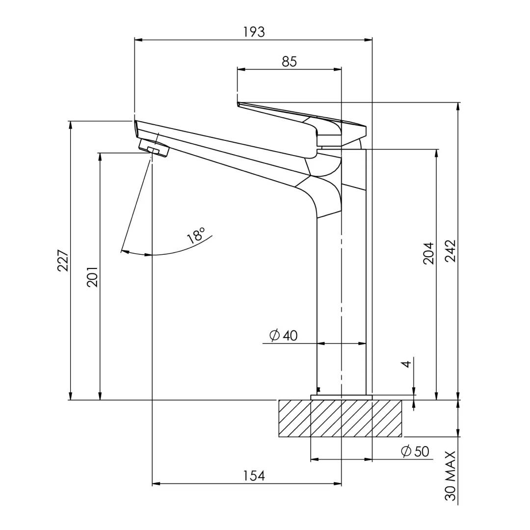Phoenix Arlo 6 Star Vessel Basin Mixer - LF Brushed Gold - 151-7901-12-1