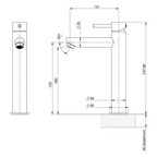 Phoenix Pina 6 Star Vessel Basin Mixer - LF Matte Black - 153-7901-10-1