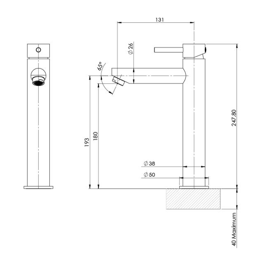 Phoenix Pina 6 Star Vessel Basin Mixer - LF Brushed Nickel - 153-7901-40-1