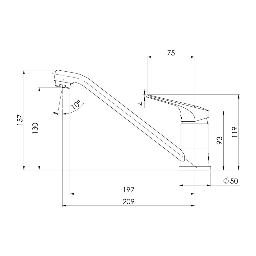 Phoenix Ivy MKII 6 Star Swivel Sink Mixer - LF Matte Black - 154-7301-10-1